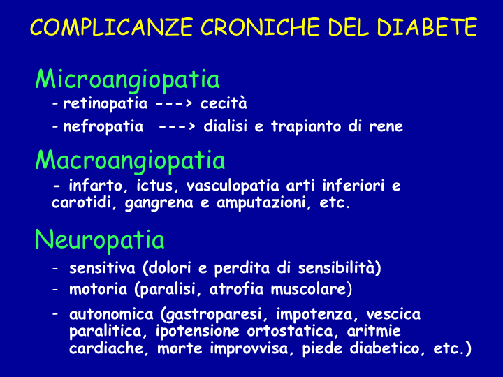 complicanze croniche del diabete